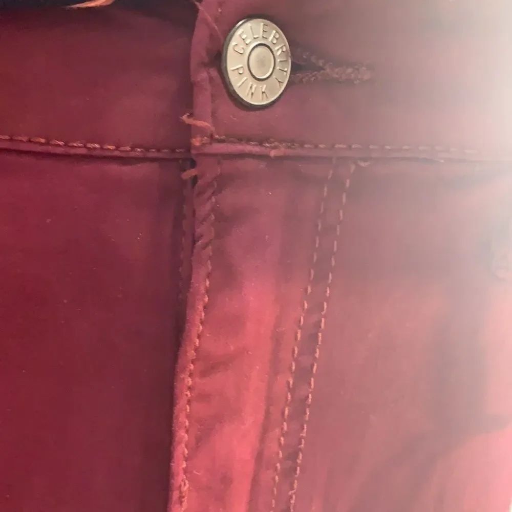 New Celebrity Pink High Rise Ankle Colored Skinny Regular Burgundy Maroon Jean - Picture 9 of 14